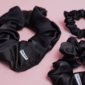 Gumka do włosów typu scrunchie - Tajemnicza Czerń